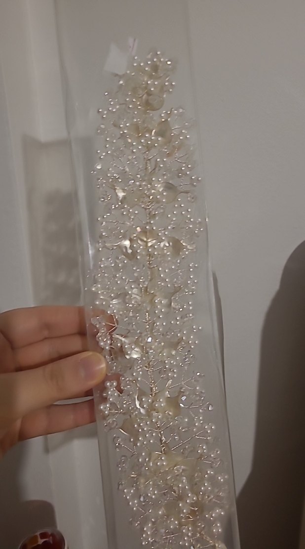 Boncuklu Beyaz Bohem Saç Aksesuarı - Görsel 3