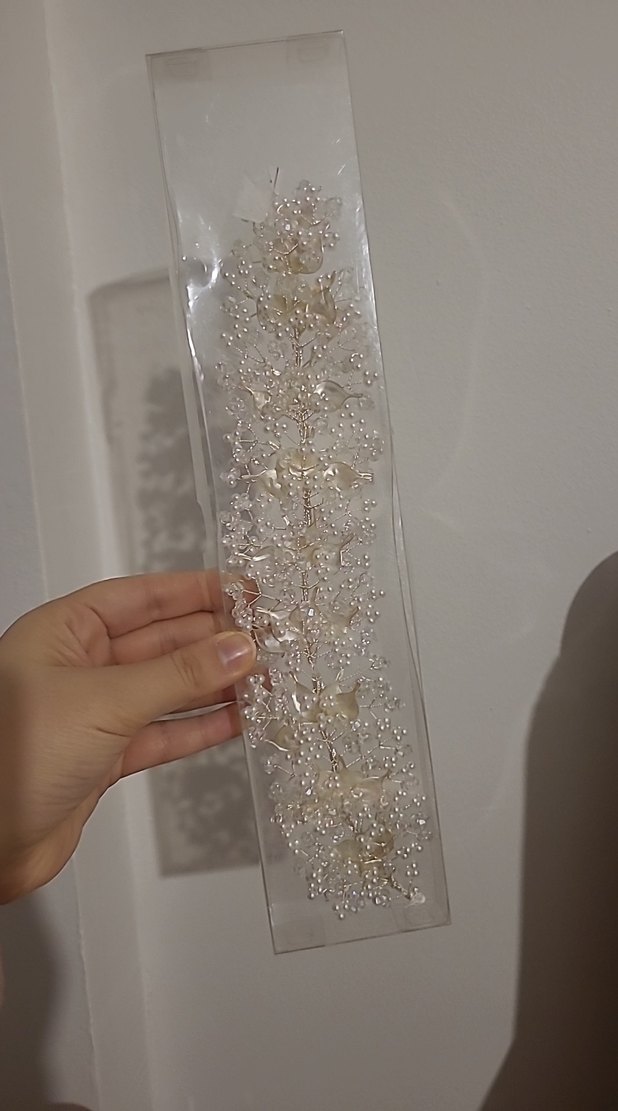 Boncuklu Beyaz Bohem Saç Aksesuarı - Görsel 2