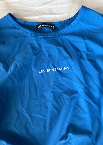 Mavi Uzun Kollu Crop Top - LES BENJAMINS - Görsel 4