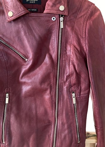 Stradivarius Gerçek Deri Ceket - Görsel 3