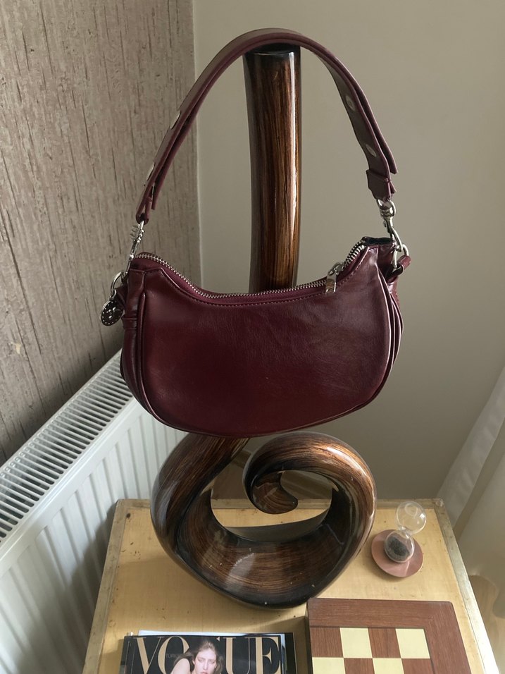 Fabrika Bordo Deri Çanta - Görsel 5