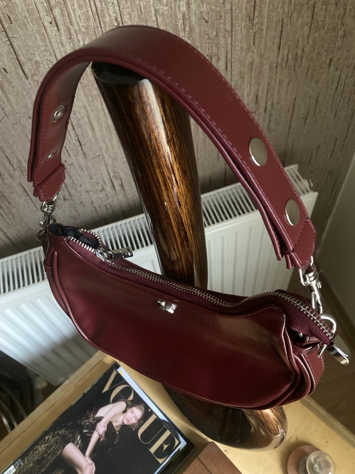 Fabrika Bordo Deri Çanta - Görsel 3