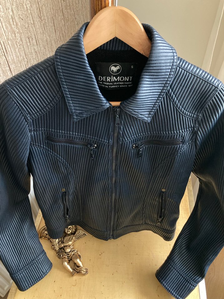 Derimod Lacivert Biker Denim Ceket - Görsel 2