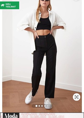 Siyah Kadın Kumaş Pantolon Regular Fit