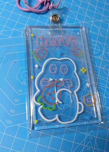 pembe-mor tavsanlı Kartlık anahtarlık - Görsel 2