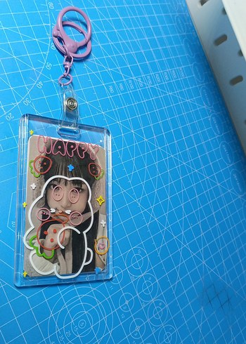 pembe-mor tavsanlı Kartlık anahtarlık - Görsel 5