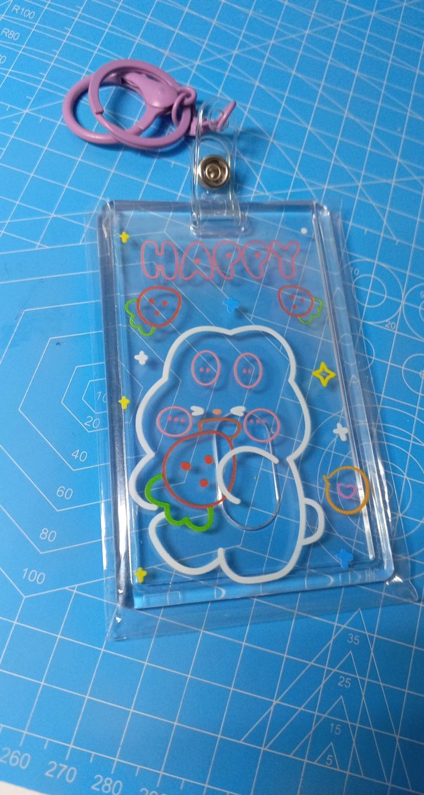 pembe-mor tavsanlı Kartlık anahtarlık - Görsel 2