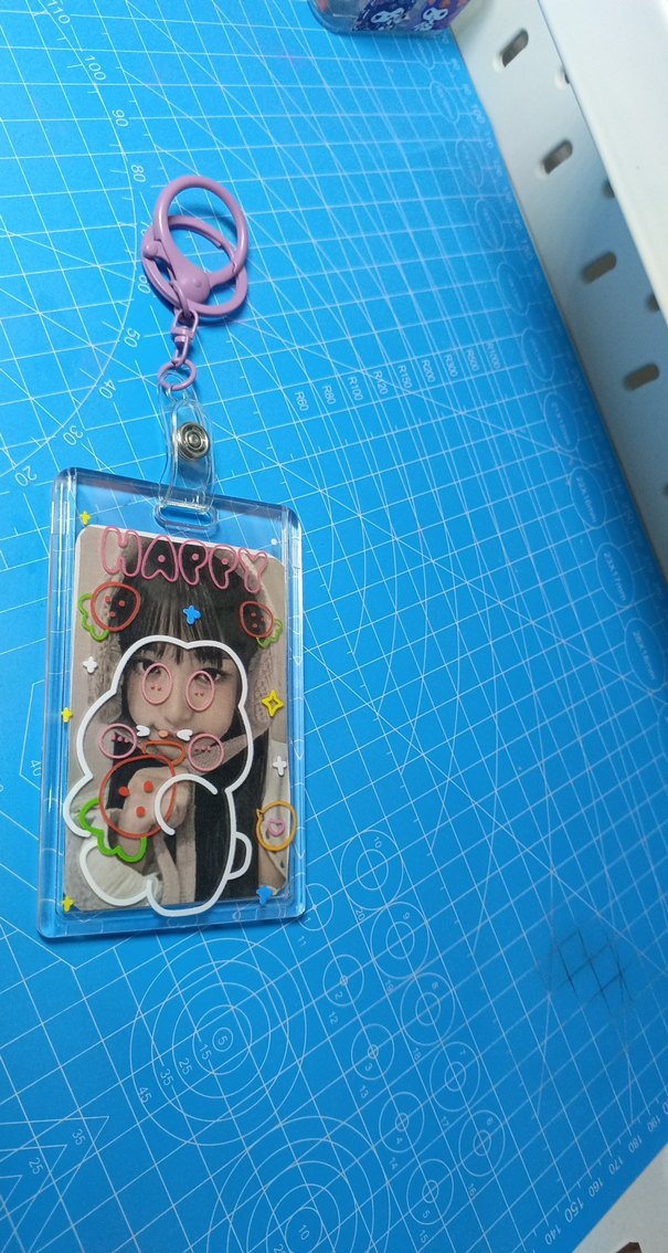 pembe-mor tavsanlı Kartlık anahtarlık - Görsel 5