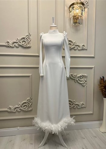 Uzun Kollu Klasik Modern Elbise - Görsel 2