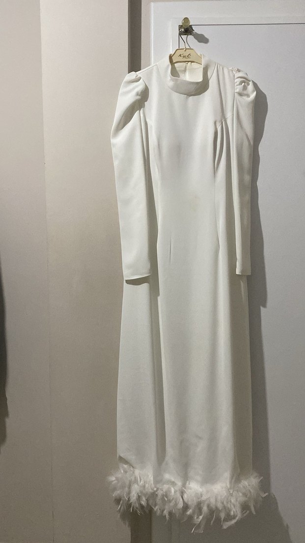 Uzun Kollu Klasik Modern Elbise - Görsel 3