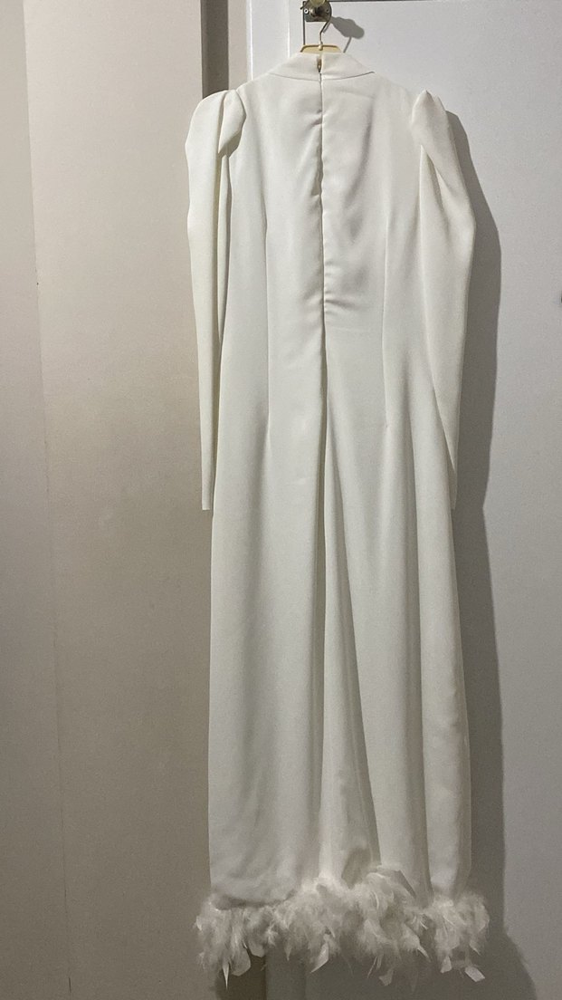 Uzun Kollu Klasik Modern Elbise - Görsel 4