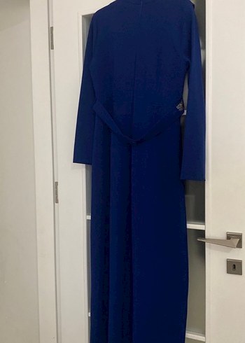 Kemer Detaylı Lacivert Uzun Kadın Elbise - Görsel 4