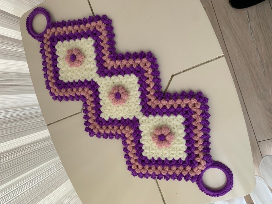 El Örgüsü Bohem Mor-Pembe lif takım - Görsel 2