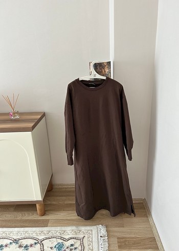Uzun Kollu Kahverengi Salaş Tunik - Görsel 4