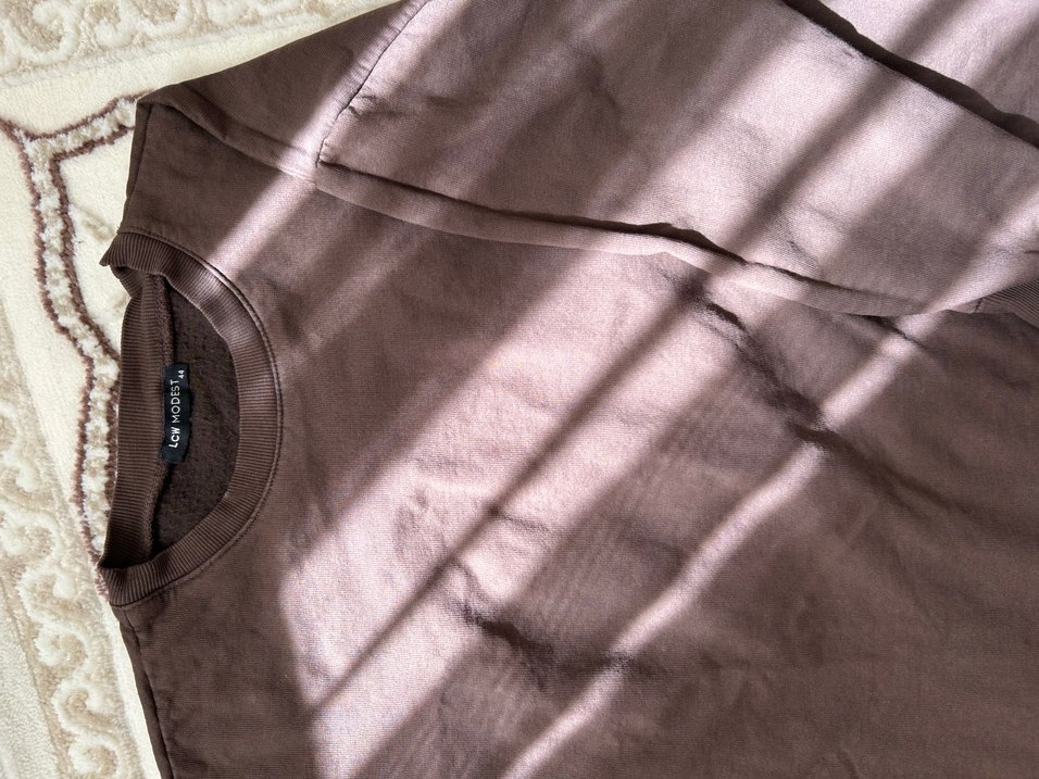 Uzun Kollu Kahverengi Salaş Tunik - Görsel 2