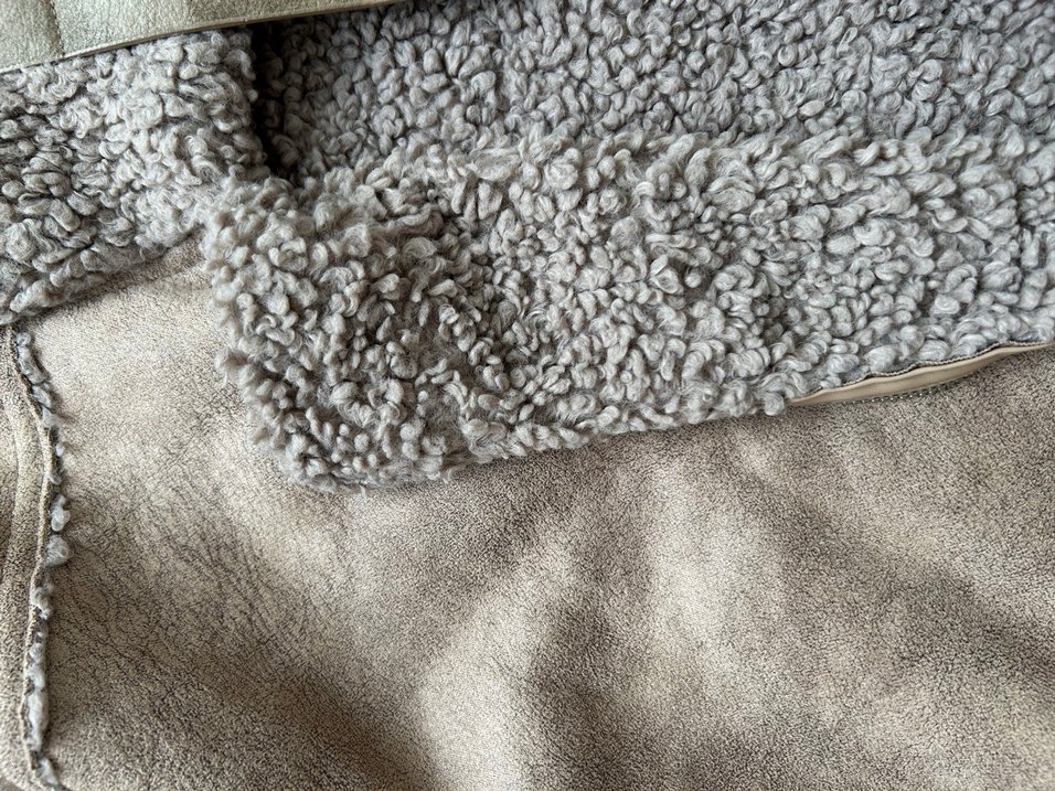 Bej Süet Kadın Kürklü Ceket - Görsel 5