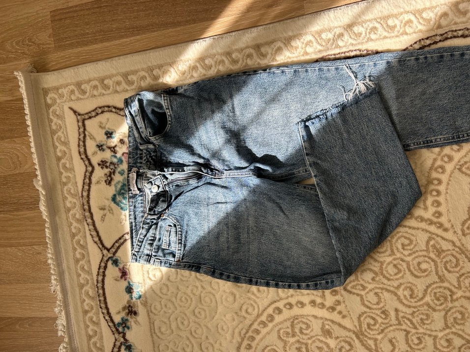 Gevşek Kesim Midi Kot Pantolon - Görsel 2