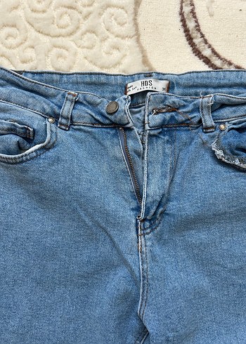 Mavi Bol Kesim Midi Kadın Kot Pantolon - Görsel 2