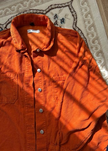 Düğmeli Kahverengi Keten Kadın Gömlek - Görsel 2