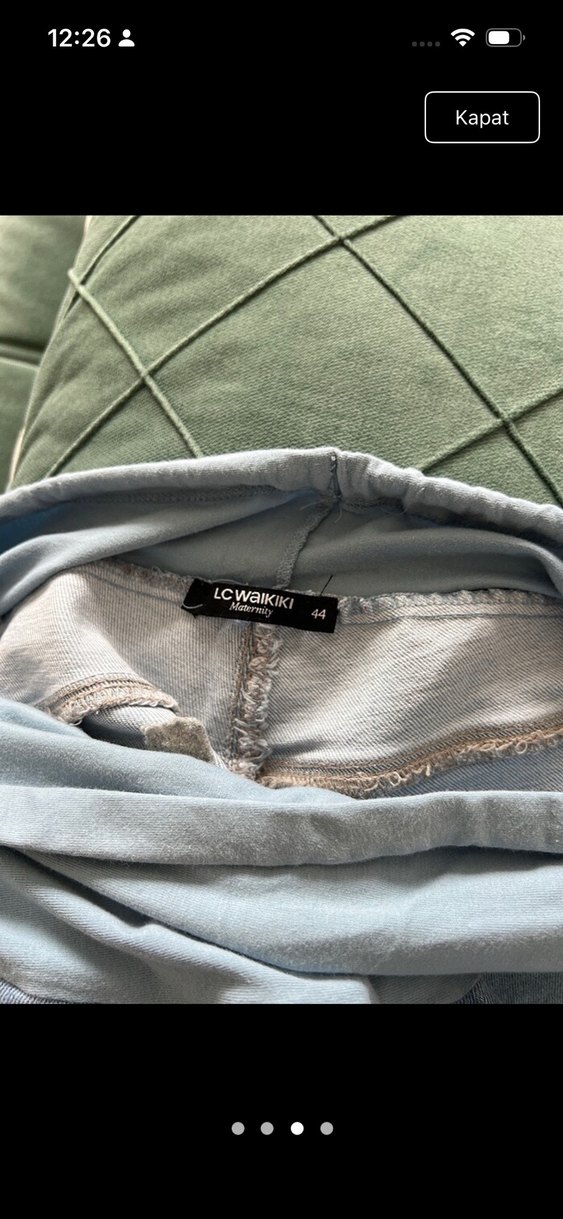 Mavi Hamile Kot Pantolon Rahat Kesim - Görsel 3