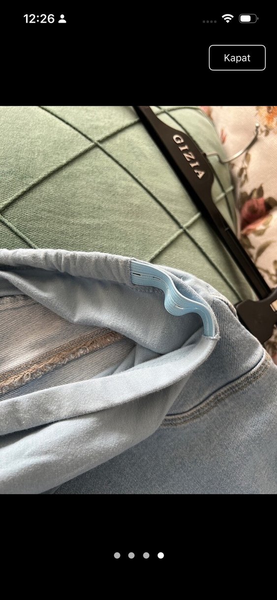 Mavi Hamile Kot Pantolon Rahat Kesim - Görsel 4