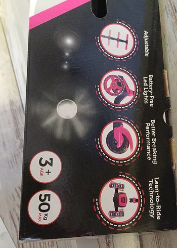 Renkli Pembe Çocuk Scooter'ı 50 kg Kapasiteli - Görsel 3