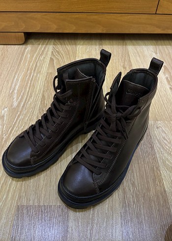 Kahverengi Deri camper kadın bot 37 numara - Görsel 5