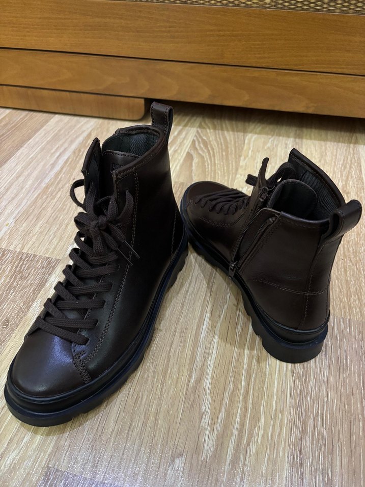 Kahverengi Deri camper kadın bot 37 numara - Görsel 4