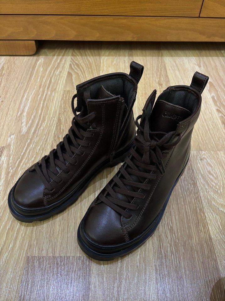 Kahverengi Deri camper kadın bot 37 numara - Görsel 5