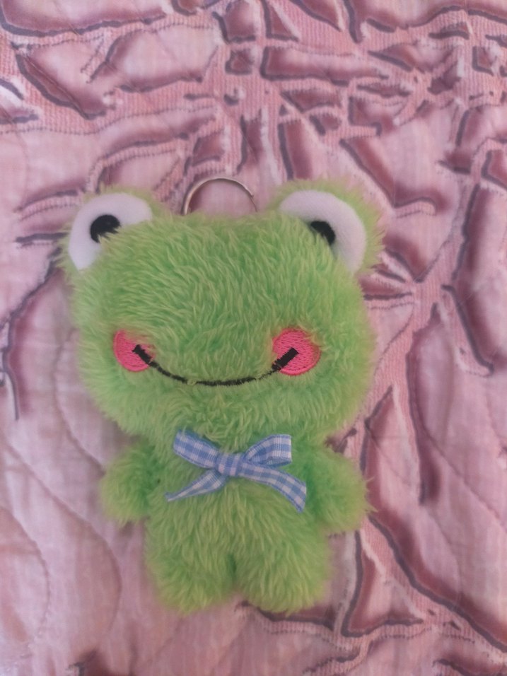 Yeşil Peluş Kurbağa Anahtarlık - Görsel 3