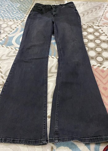 Siyah İspanyol paça pantolon - Görsel 2