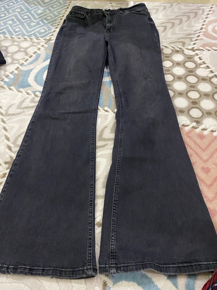 Siyah İspanyol paça pantolon - Görsel 2