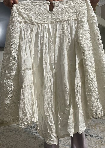 Dantel Detaylı Beyaz Bohem Kadın Bluz - Görsel 2