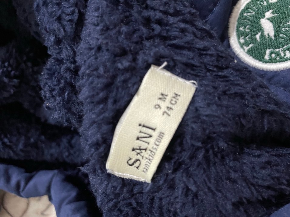 Kapüşonlu ikiz Erkek Çocuk Mavi Mont - Görsel 3