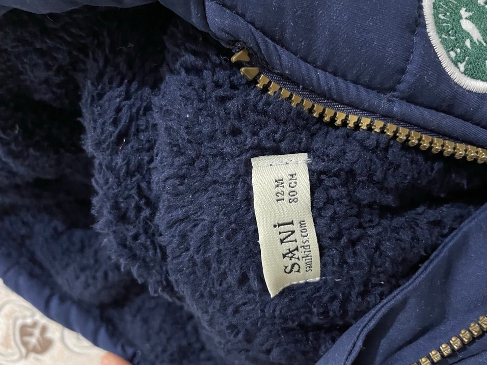 Kapüşonlu ikiz Erkek Çocuk Mavi Mont - Görsel 4