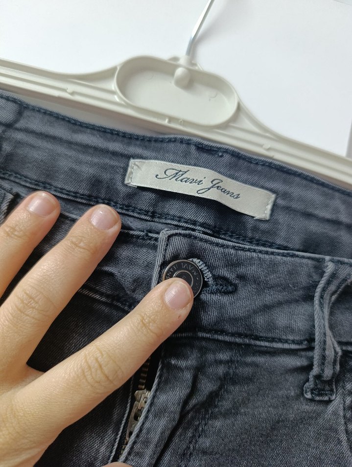 Gri Kadın dar Kesim Denim Pantolon - Görsel 2