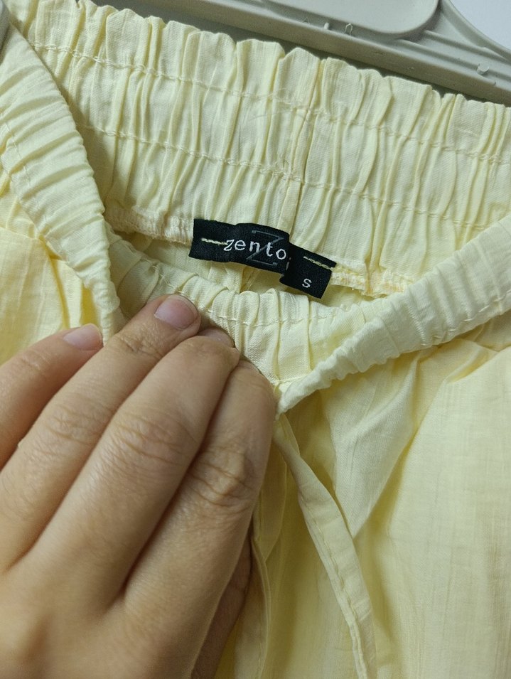 Sarı Kadın Keten Pantolon - Görsel 3