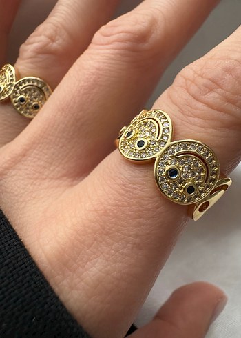 İşlemeli Parlak Altın Tokalı Kadın Yüzük - Görsel 2