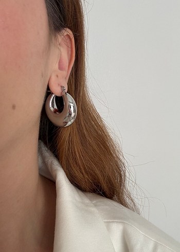 Parlak Midi Halka Küpeler - Görsel 2