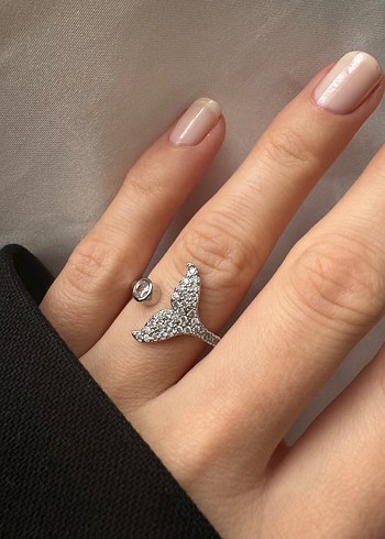 Beyaz Payetli Kadın Yüzük - Görsel 2