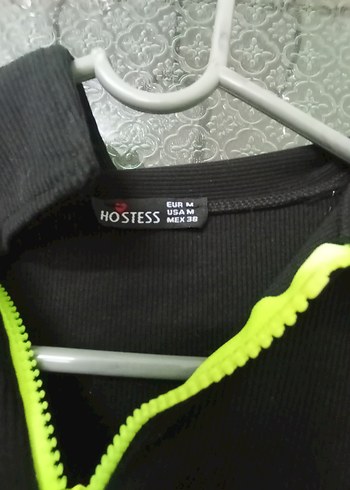 Kızlar için Siyah Fermuarlı Polo Tişört - Görsel 2