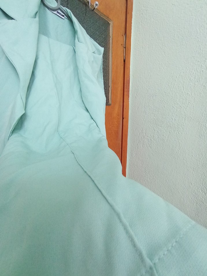 Turkuaz Kemerli Uzun Kolsuz Kadın Yelek pantolon ikili takım - Görsel 4