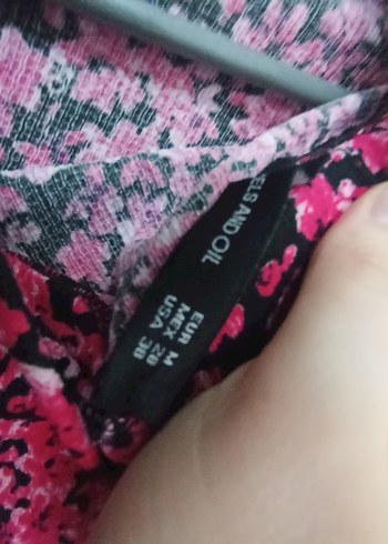 Pembe Bağlama Desenli Midi Drapeli Kadın Etek - Görsel 3