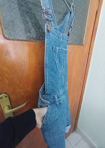 Mavi Kot Askılı Midi Tulum - Görsel 2