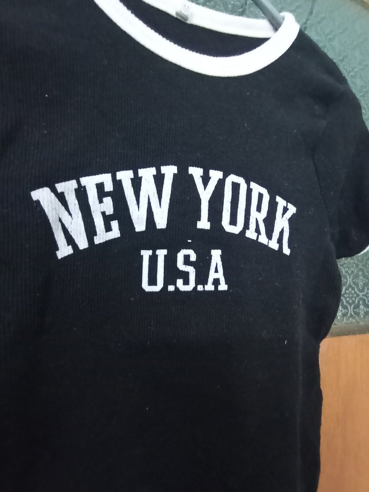 Kız  Siyah Baskılı Tişört - Görsel 3