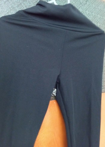 Siyah Kadın Midi Tayt, Elastik Bel - Görsel 3