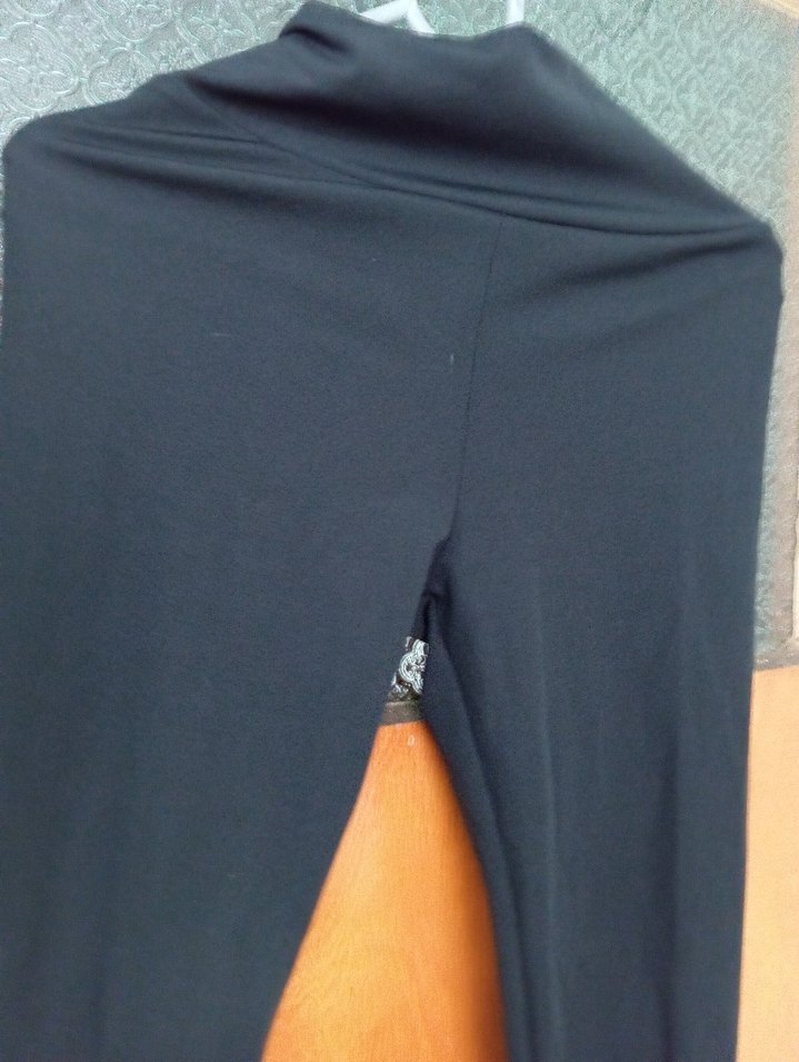 Siyah Kadın Midi Tayt, Elastik Bel - Görsel 3