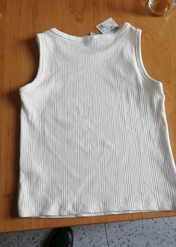 Kız Çocuk 11_12 yaş kırık beyaz krem  Kolsuz Basic Atlet - Görsel 4