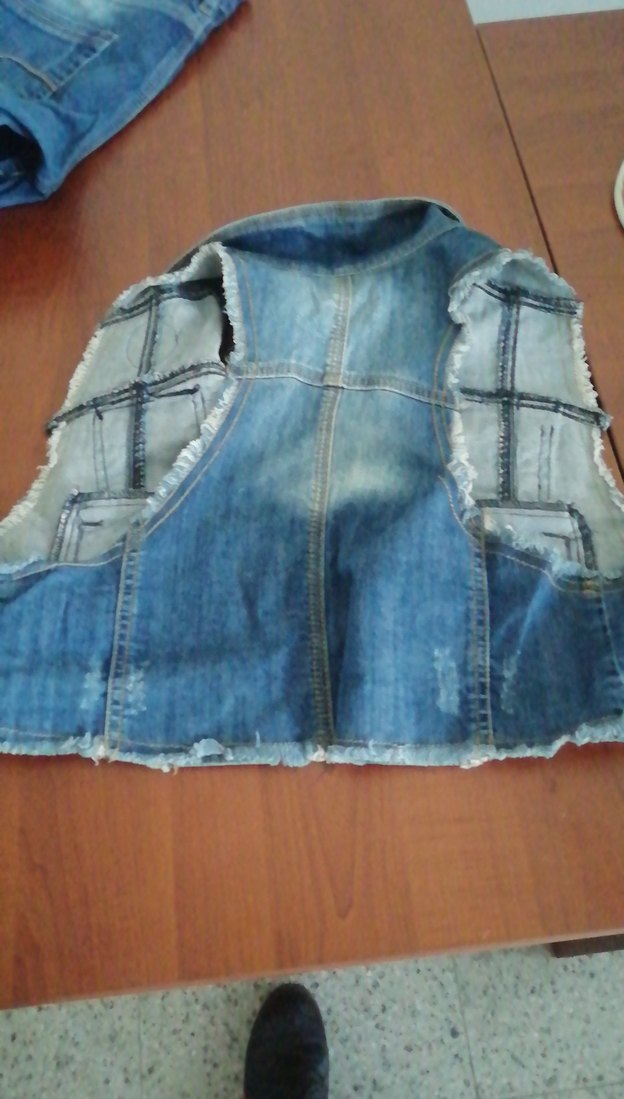 Düğmeli Mavi Kız çocuk Denim Yelek 13 yaş - Görsel 4