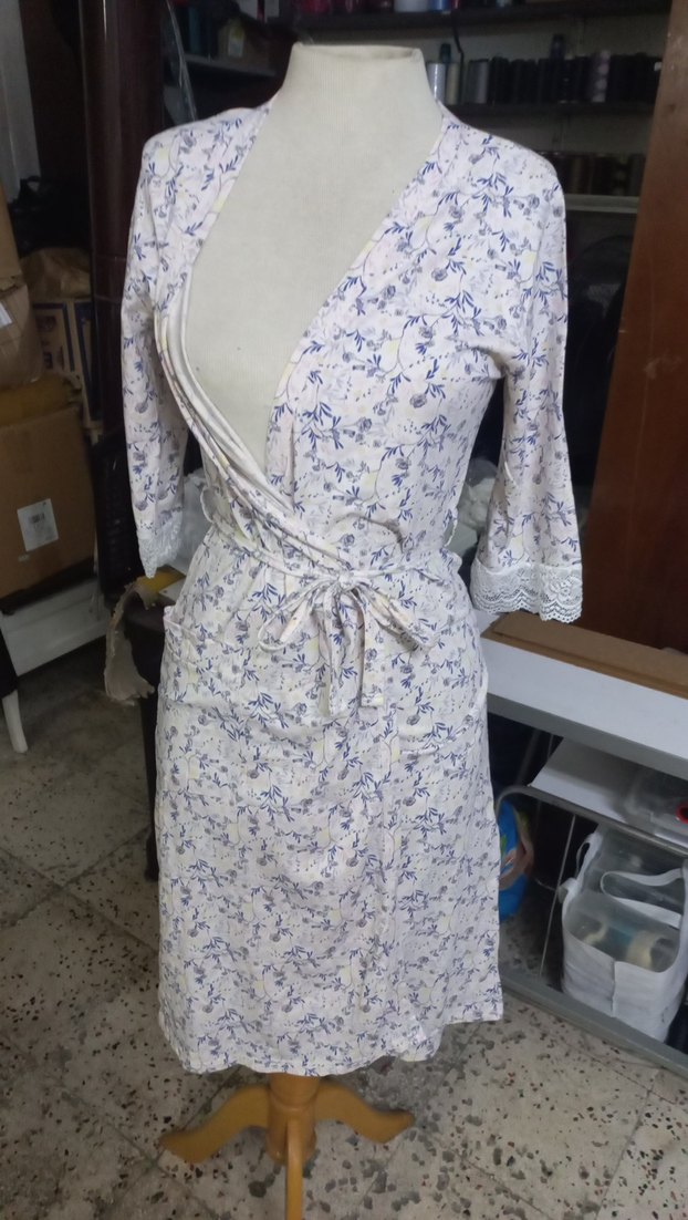 Bohem Uzun Kollu Midi Kadın Sabahlık - Görsel 3